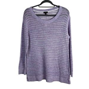 Talbots Plus Loose Knit 100% Cotton Lavender Pullover Sweater Size X NWT